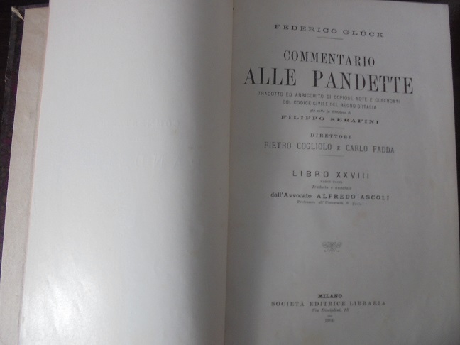 COMMENTARIO ALLE PANDETTE Tradotto ed arricchito di copiose note e …