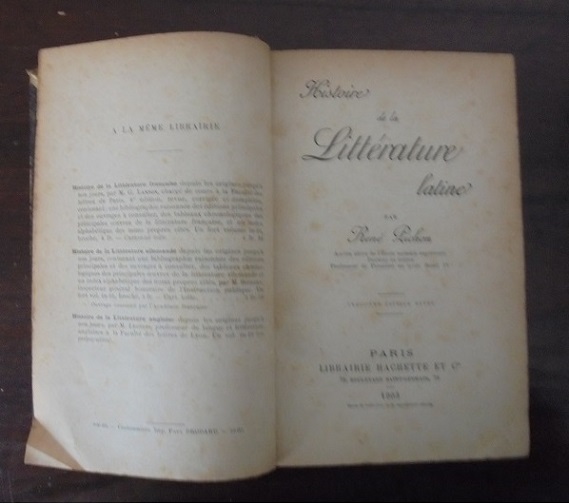 HISTOIRE DE LA LITTERATURE LATINE