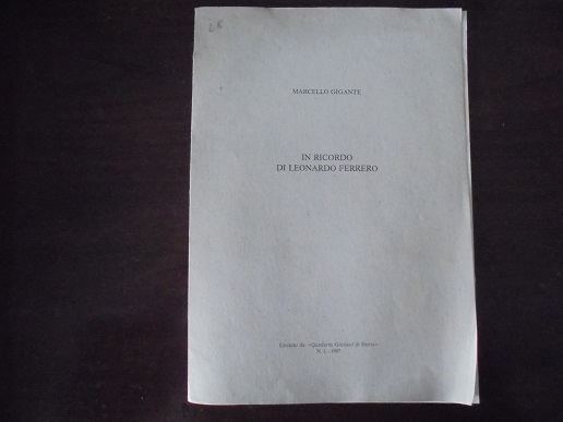 IN RICORDO DI LEONARDO FERRERO Estratto Quaderni Giuliani di Storia. …