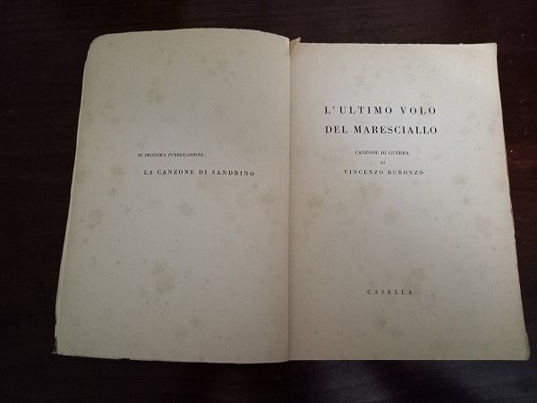 L`ULTIMO VOLO DEL MARESCIALLO. CANZONE DI GUERRA