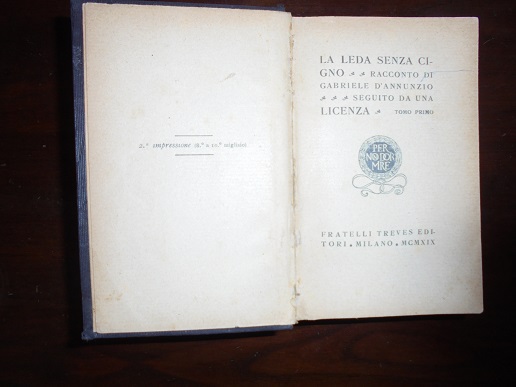 LA LEDA SENZA CIGNO. RACCONTO DI GABRIELE D`ANNUNZIO. SEGUITO DA …