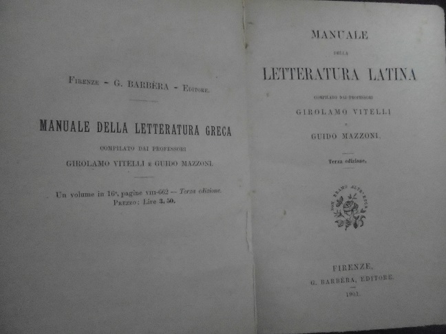 MANUALE DELLA LETTERATURA LATINA