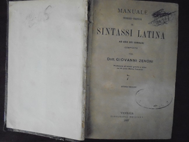 MANUALE TEORICO PRATICO DI SINTASSI LATINA AD USO DEI GINNASI