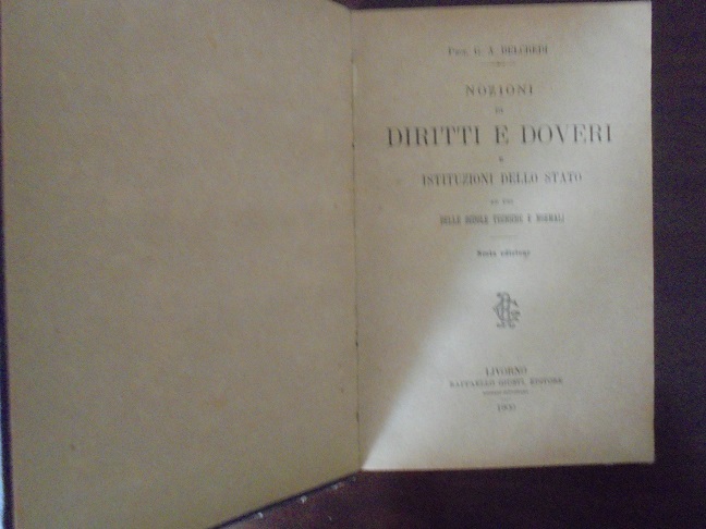 NOZIONI DI DIRITTI E DOVERI E ISTITUZIONI DELLO STATO AD …