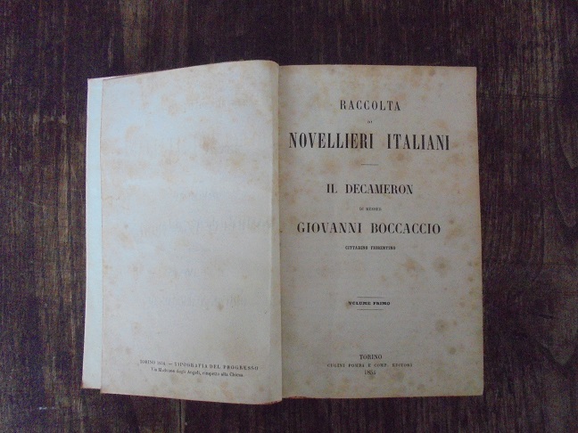 RACCOLTA DI NOVELLIERI ITALIANI, IL DECAMERON DI MESSER GIOVANNI BOCCACCIO …