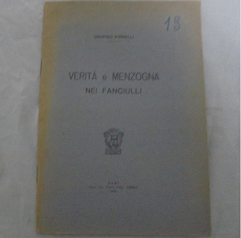 VERITA` E MENZOGNA NEI FANCIULLI