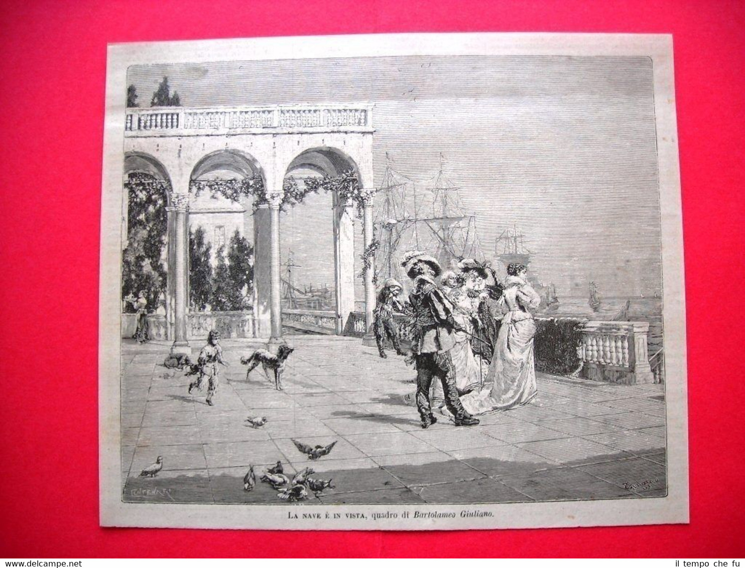 1885 - La nave è in vista, quadro di Bartolameo …