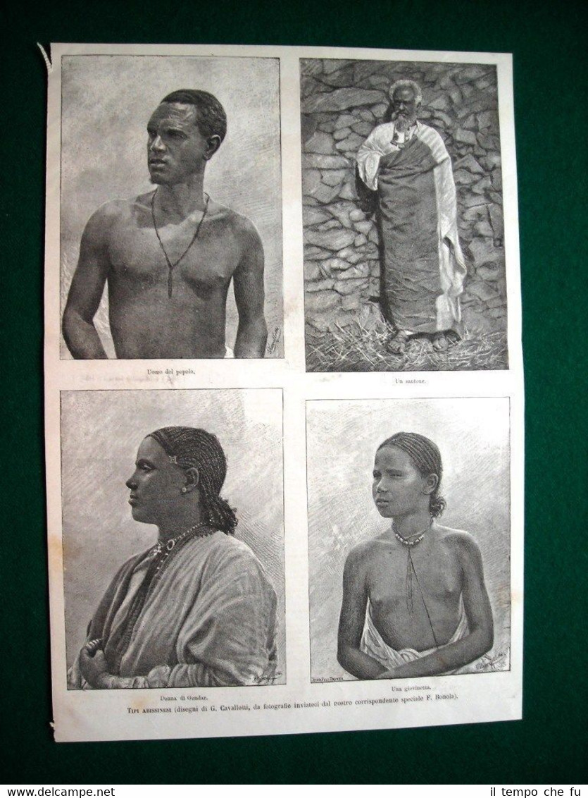 1885 - Tipi Abissinesi: uomo del popolo, un santone, donna …