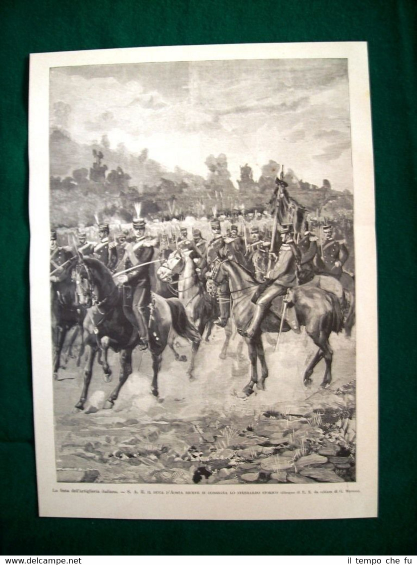 1895 festa artiglieria italiana - Duca D'Aosta riceve lo stendardo …