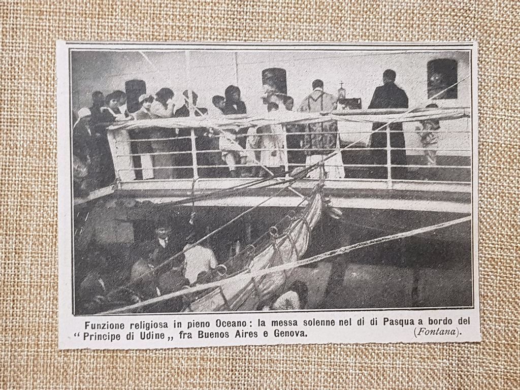A bordo della Nave Principe di Udine nell'Oceano nel 1914 …