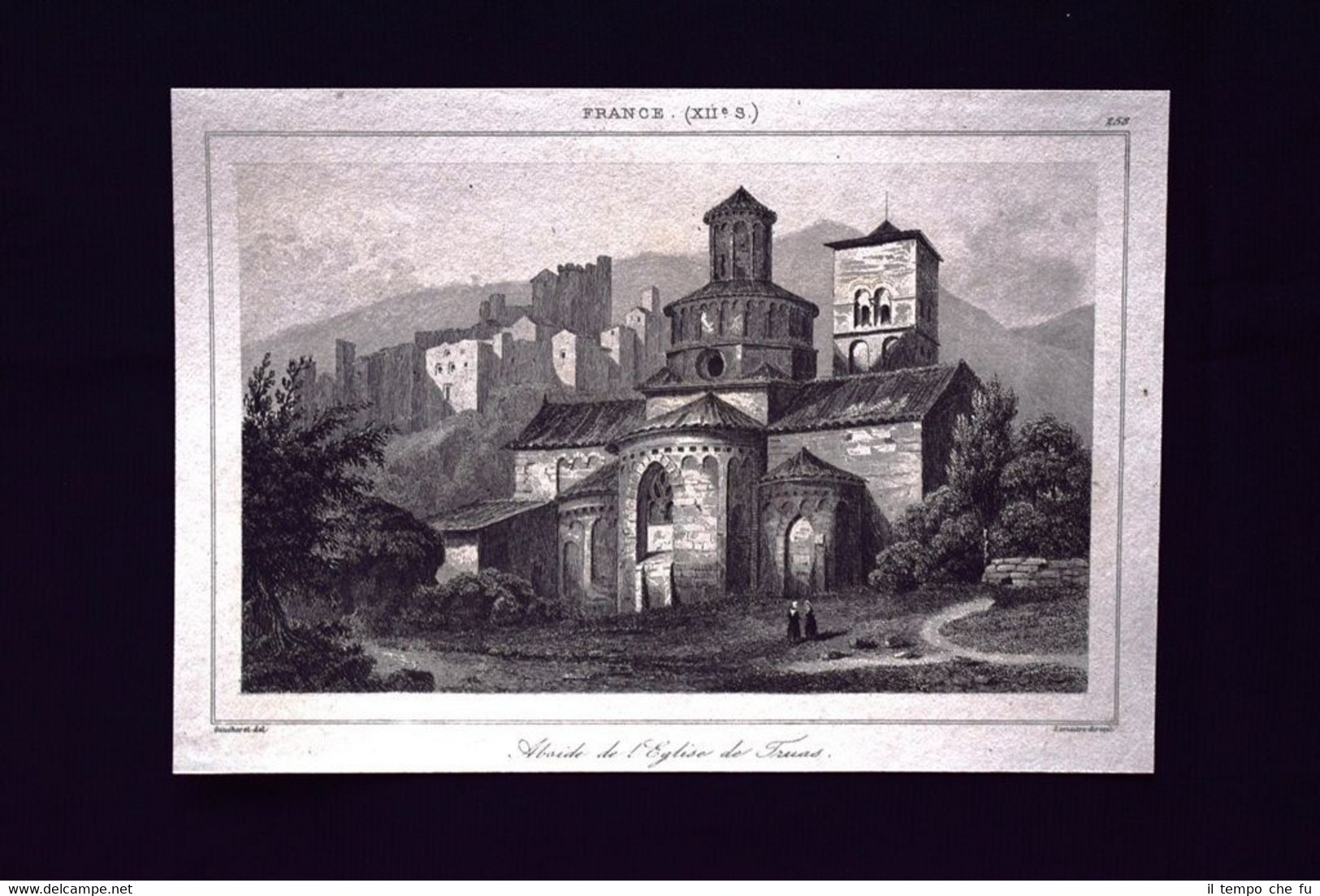 Abside de l'Eglise de Truas, France Incisione del 1850 L'Univers …