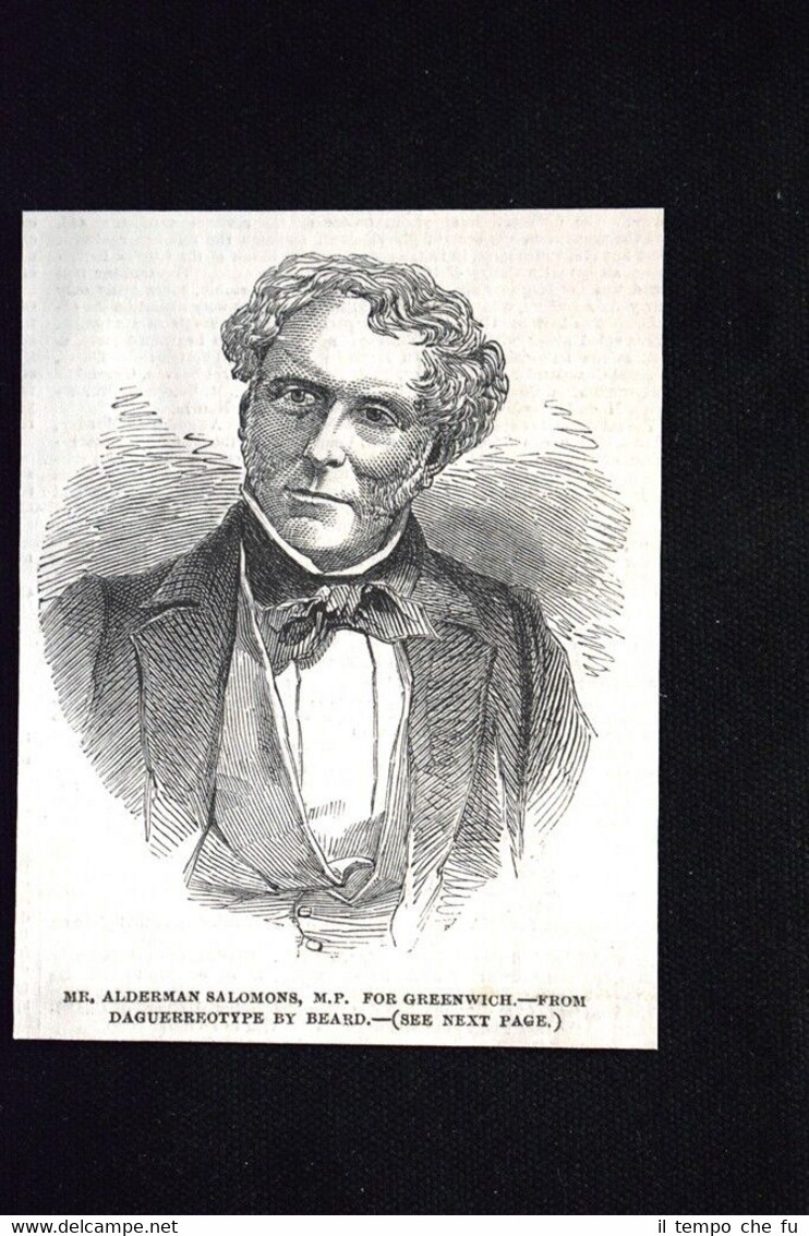 Alderman Salomons, Membro del Parlamento per Greenwich Incisione del 1851