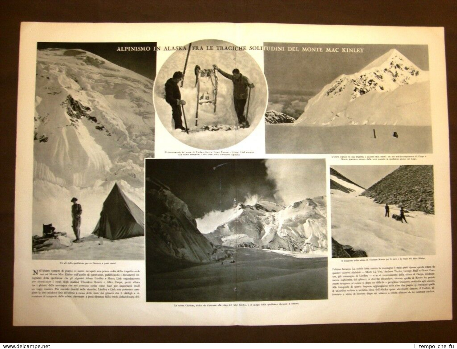 Alpinismo nel 1932 Alaska Monte Mac Kinley Koven Carstens Monahan …