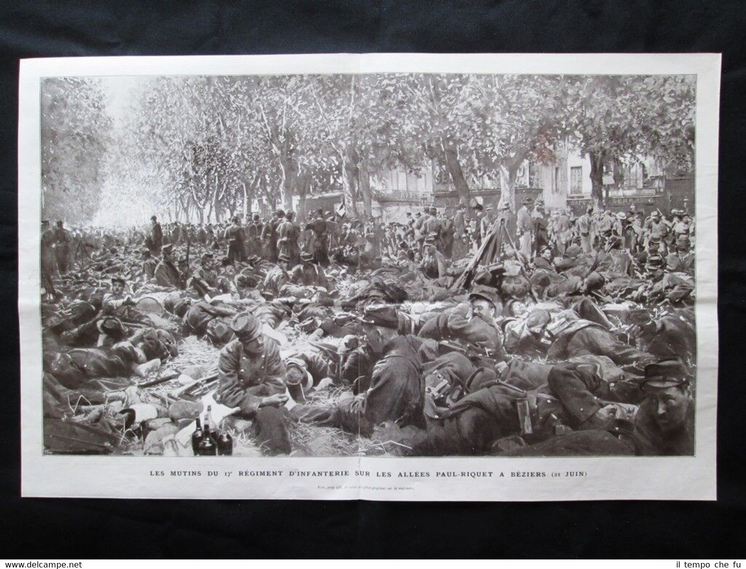 Ammutinati 17 ° fanteria+Prefettura Perpignan+Camera Deputati Stampa del 1907