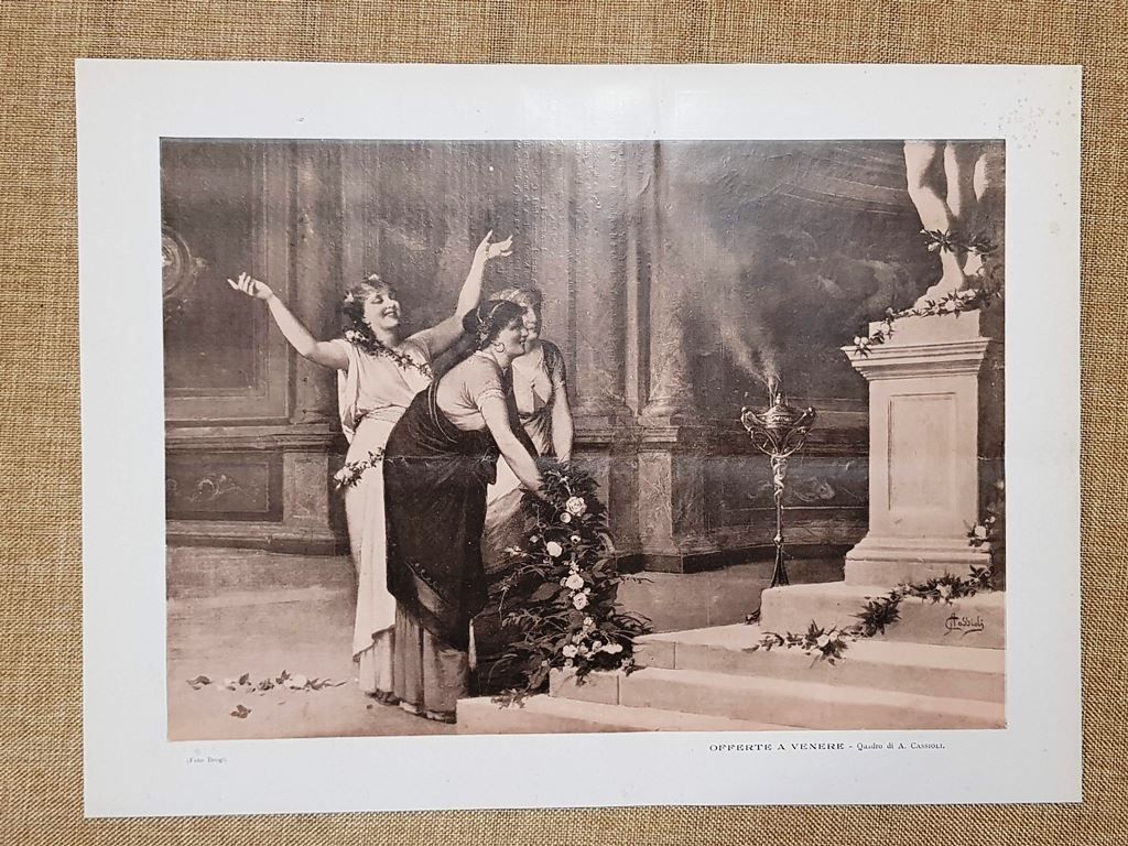 Amos Cassioli L’Offerta a Venere XIX Secolo Scuola Toscana Stampa …