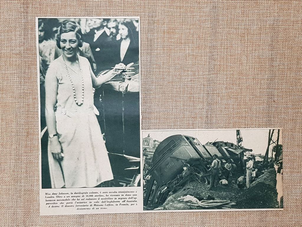 Amy Johnson Londra dopo volo storico e Disastro treno di …