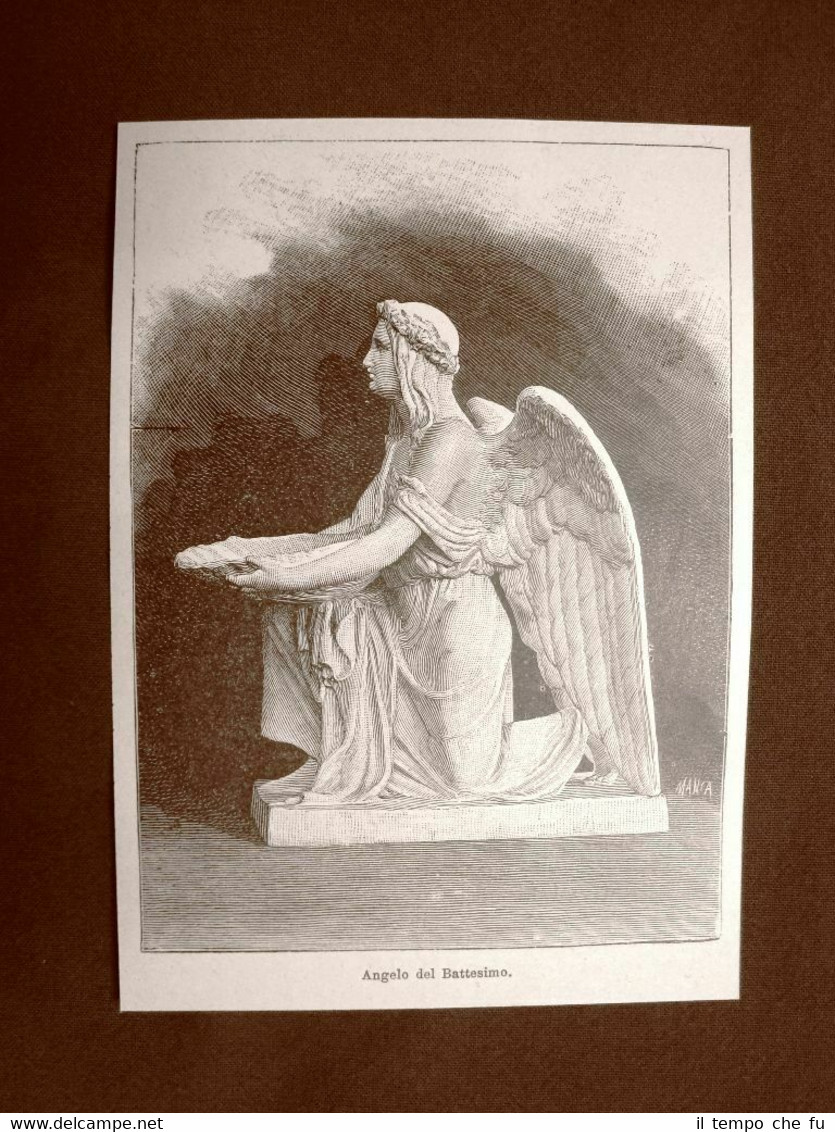 Angelo del battesimo Statua di Autore da identificare Stampa del …