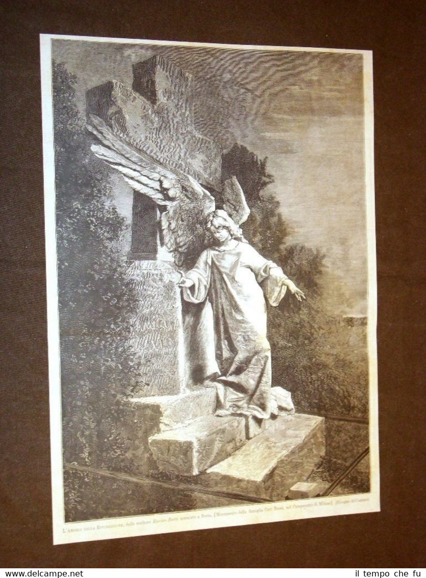 Angelo della resurrezione Statua dello scultore Enrico Butti Premiata Brera …