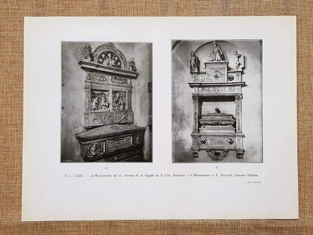 Anno 1917 Palermo S. Cita Monumento ad A. Sirotta Gagini …