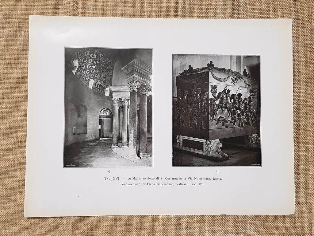 Anno 1917 Roma Mausoleo di Santa Costanza e Vaticano Sarcofago …