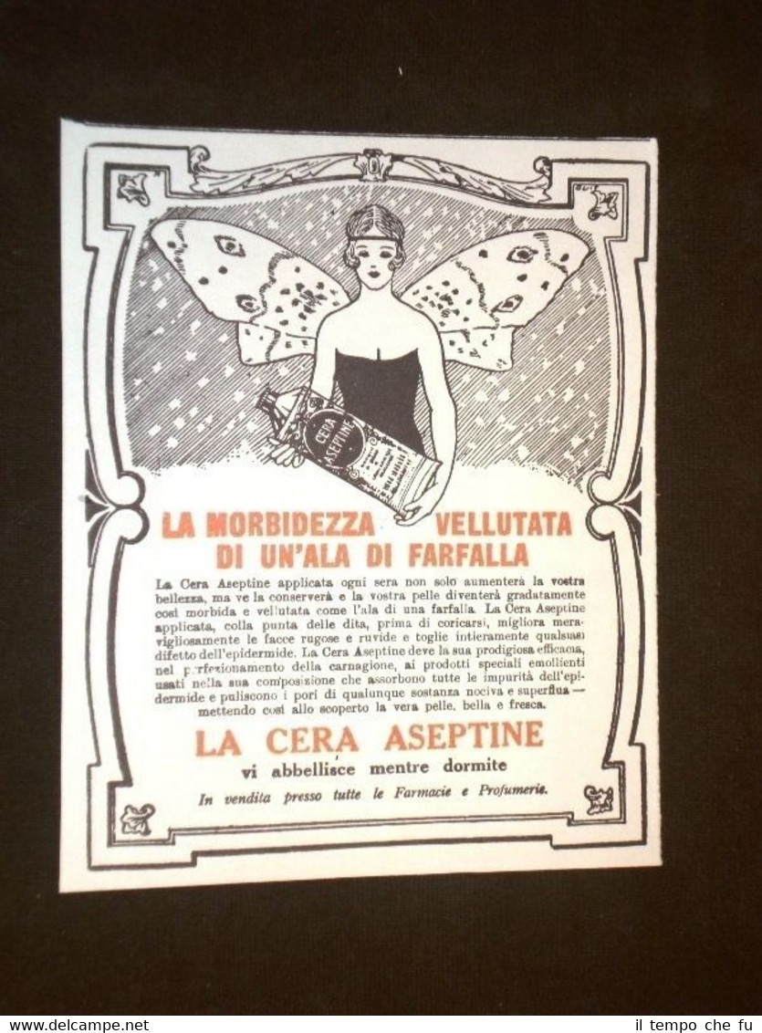 Anno 1922 Pubblicità Epoca Cera Aseptine Ristampa Copertine Domenica Corriere