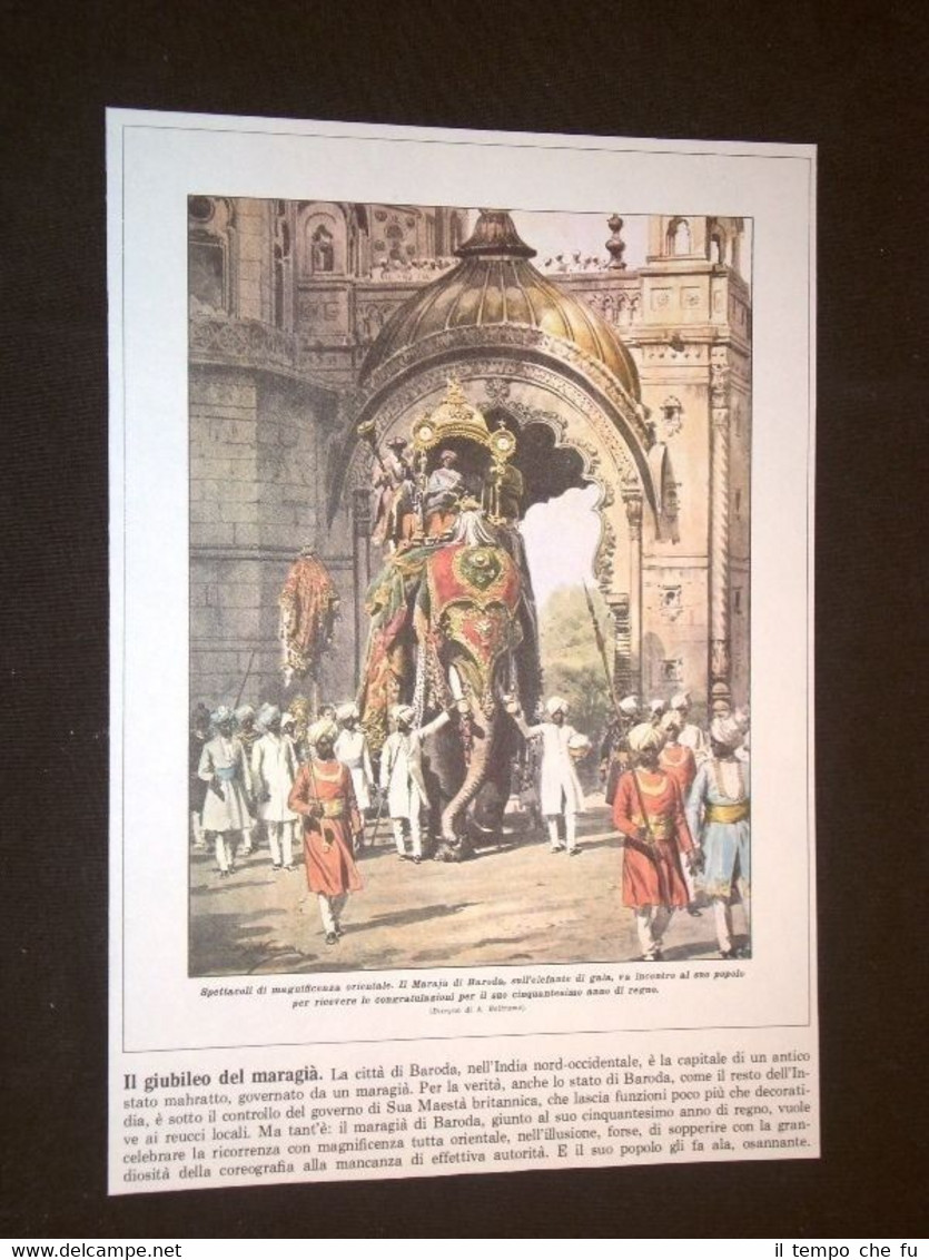 Anno 1925 Giubileo del Maragià di Baroda Elefante Copertine Domenica …