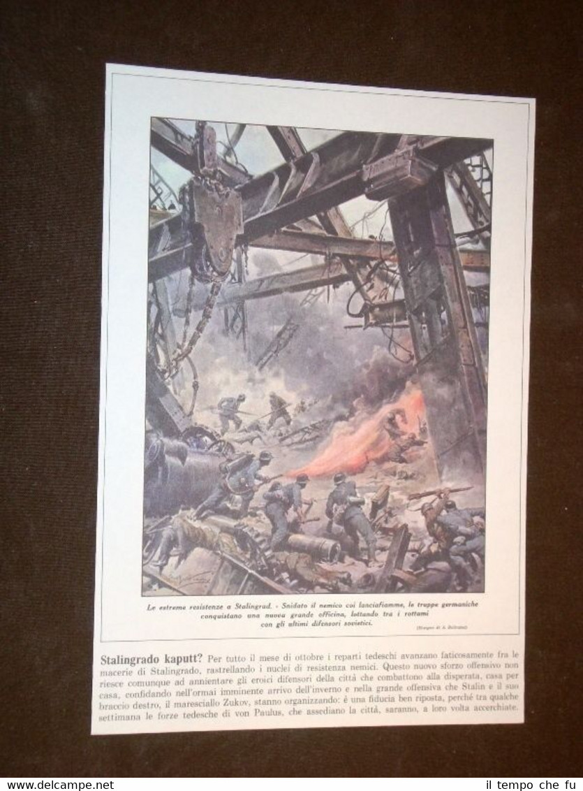 Anno 1942 WW2 Guerra Tedeschi Stalingrado Russia Copertine Domenica Corriere
