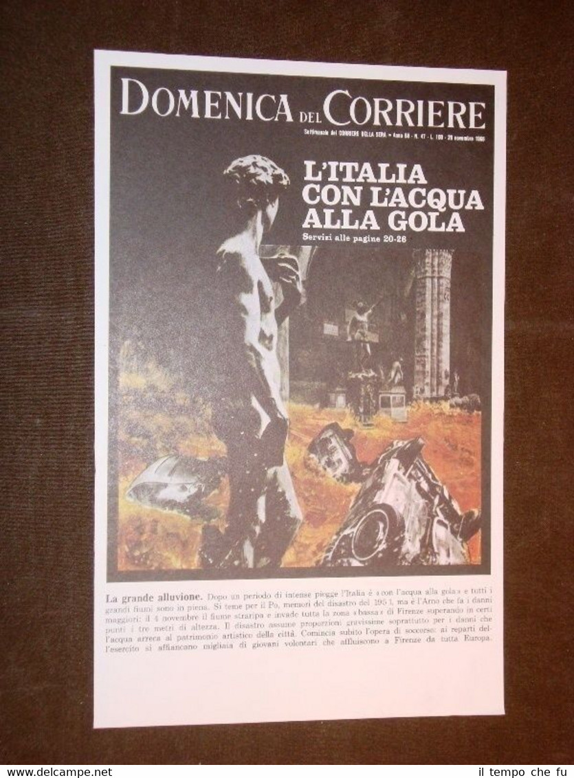 Anno 1965 L'allagamento di Firenze Straripa l'Arno Copertine Domenica Corriere