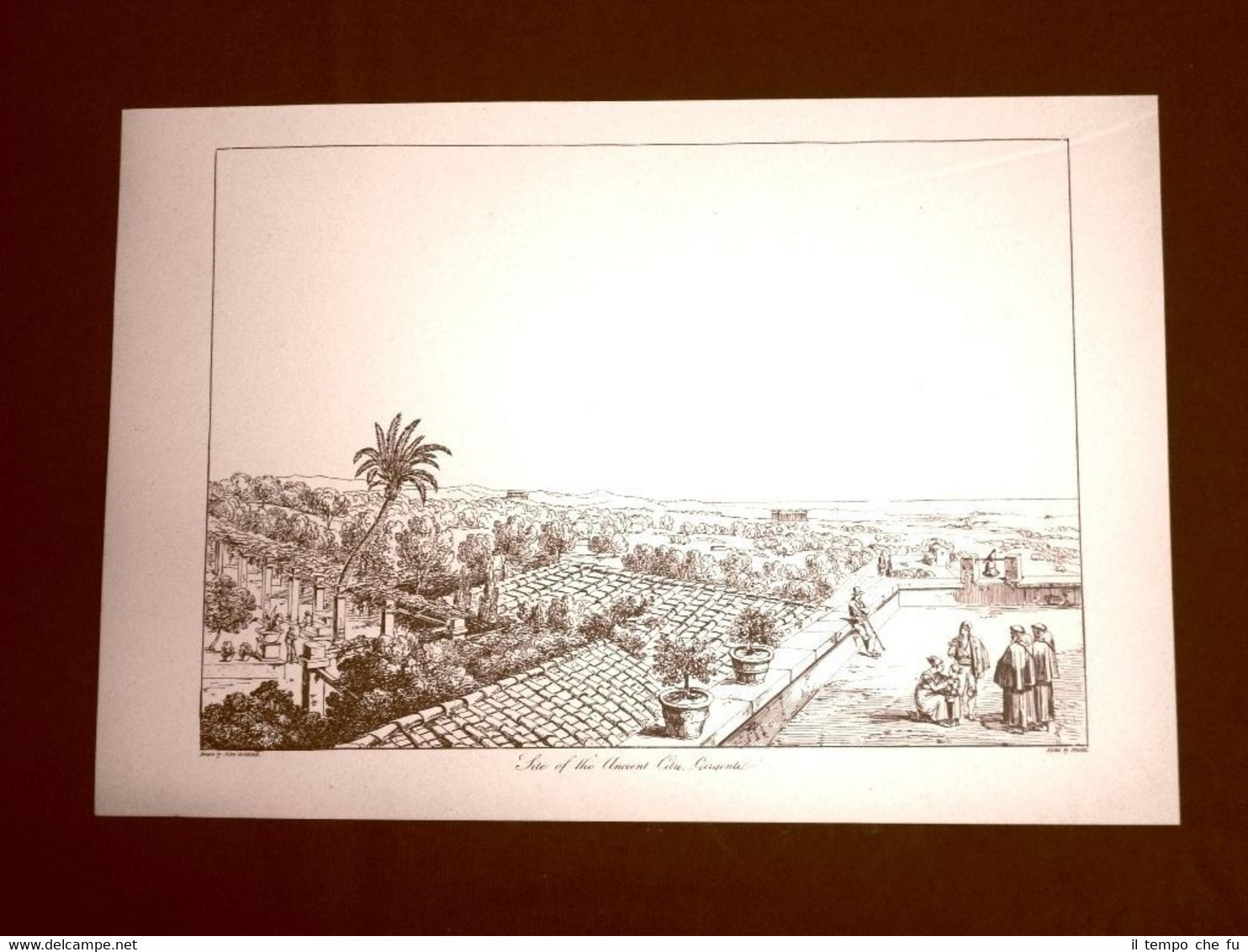 Antica città di Agrigento Sicilia Ristampa J.Goldicutt Antiquies Sicily 1818
