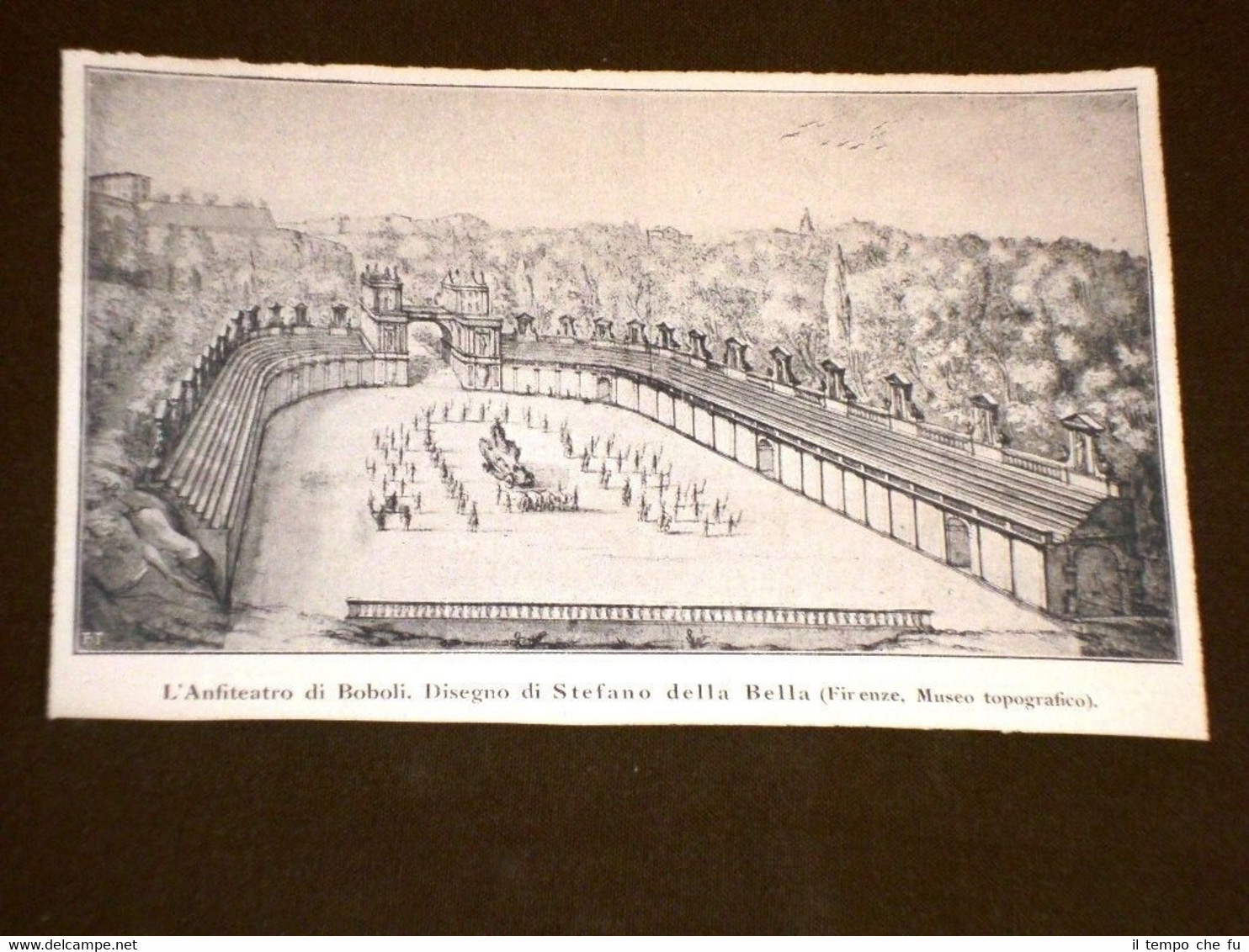 Antica veduta di Firenze Palazzo Pitti Anfiteatro di Boboli Stefano …