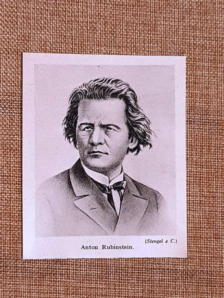 Anton Rubinstein Pianista Compositore Russia San Pietroburgo Stampa del 1944
