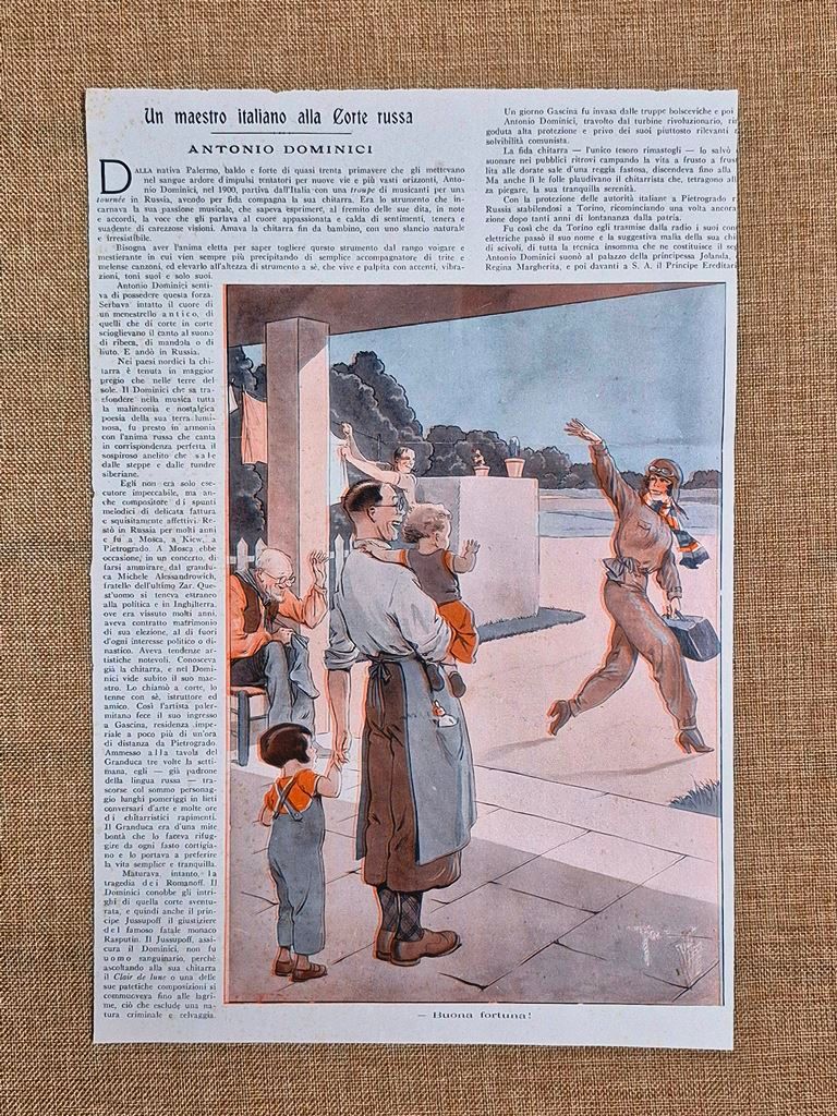 Antonio Dominici chitarrista palermitano maestro corte Russia 1900 Stampa 1933