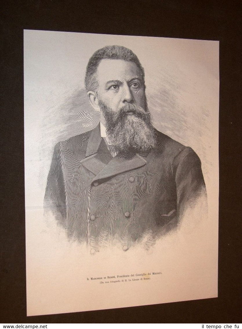 Antonio Starabba marchese di Rudinì di Palermo nel 1891 Presidente …