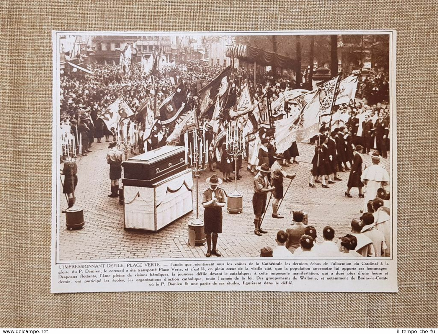 Anversa Rientro patria Padre Damiano de Veuster 1936 Sfilata Cattedrale …