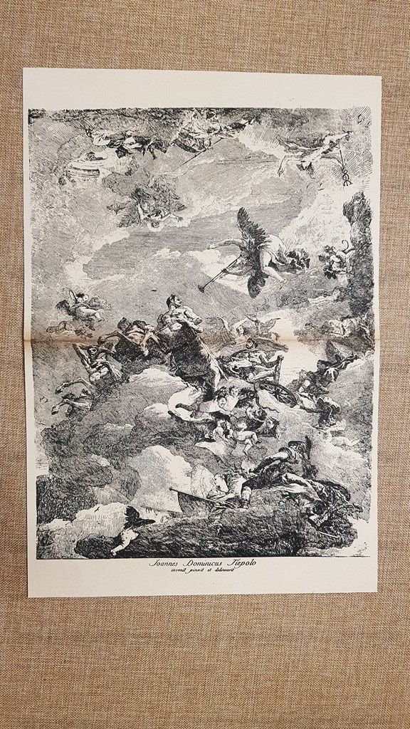 Apoteosi d'Ercole Nani e Figure in ginocchio Giambattista Tiepolo Incisione …