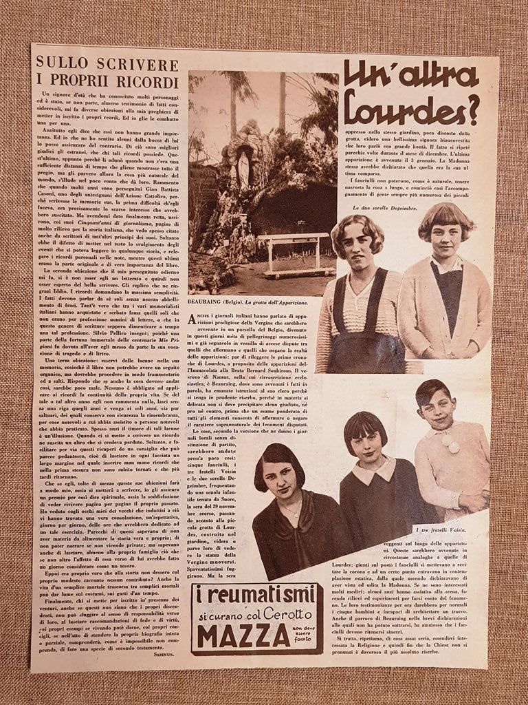 Apparizioni Madonna Beauraing Belgio e Cimitero Militare Italiano Belgrado 1932