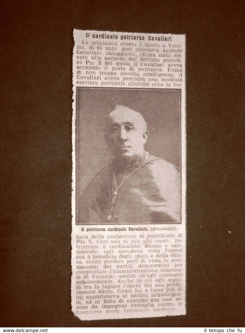 Aristide Cavallari Cardinale Chioggia 8 febbraio 1849 – Venezia 24 …