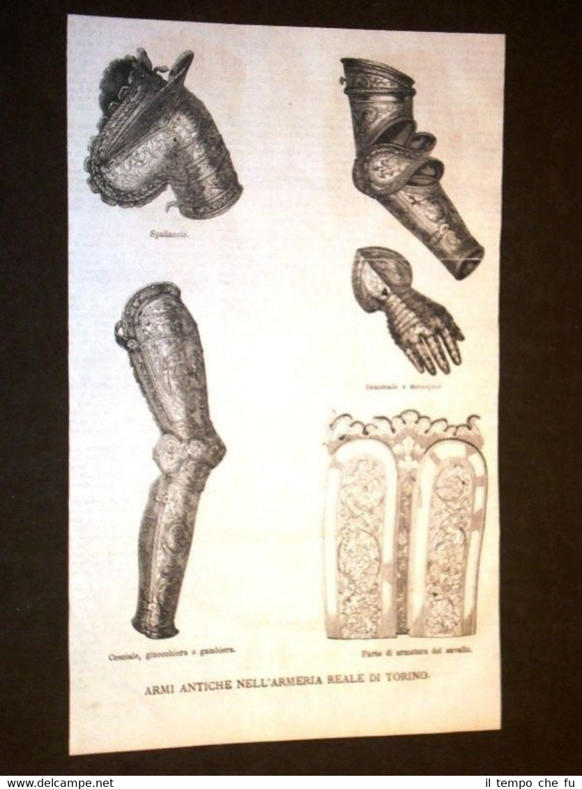 Armeria Reale di Torino nel 1869 Armi Spallaccio Bracciale Cosciale …