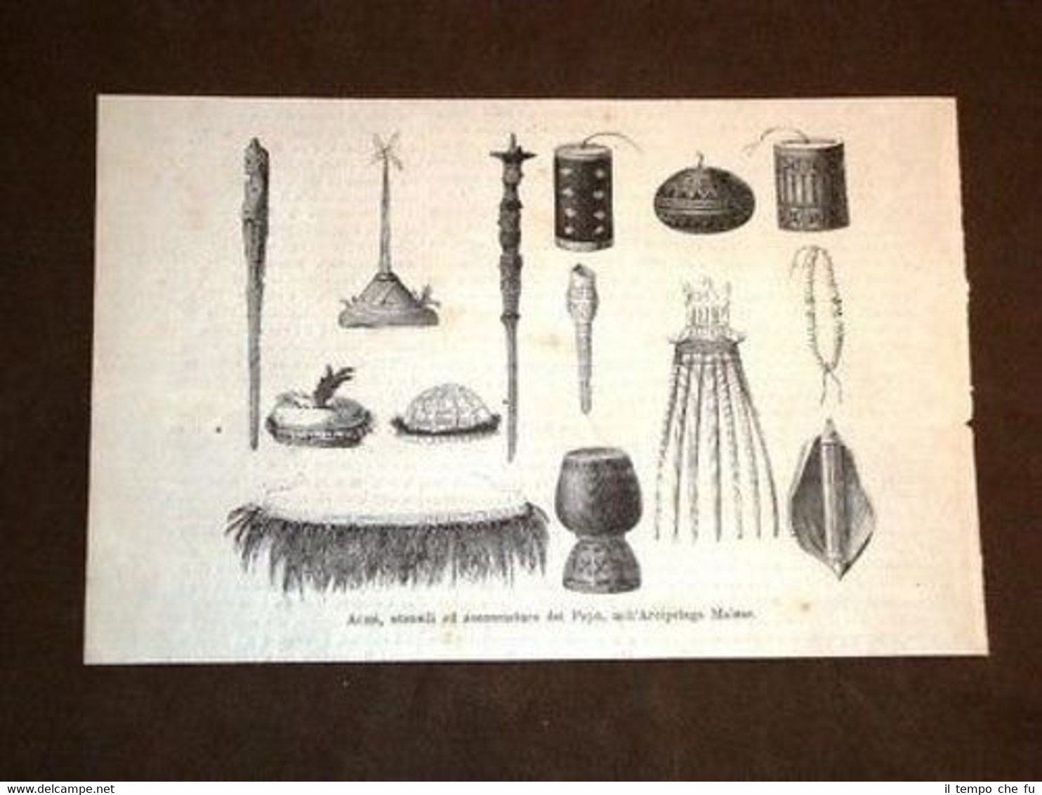 Armi utensili e acconciature dei Papù Arcipelago Malese