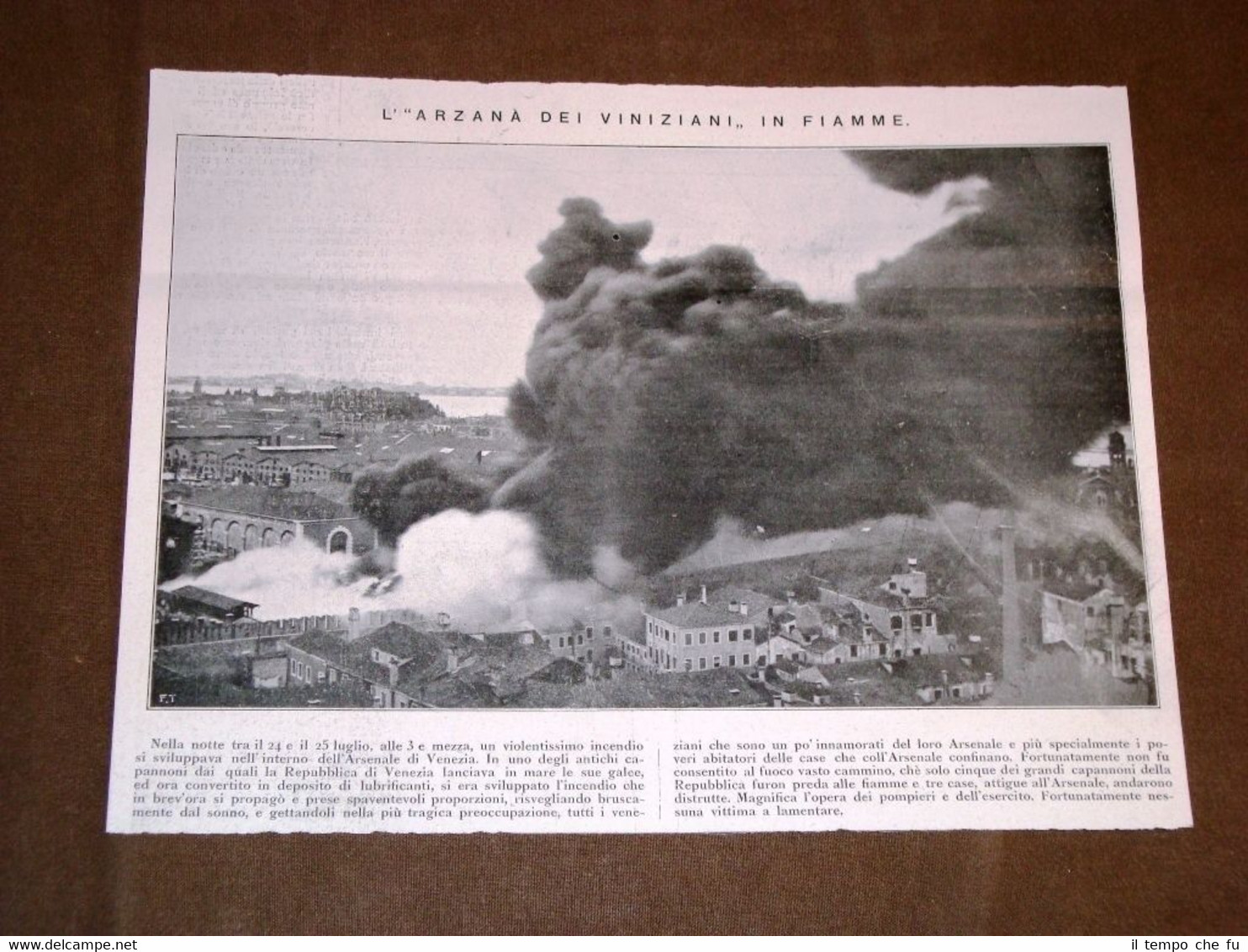 Arsenale di Venezia nel 1920 Incendio presso l'Arzana dei Viniziani