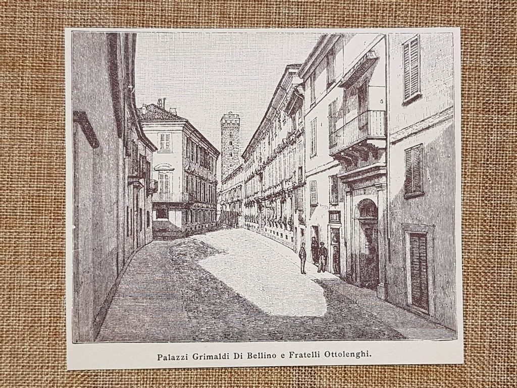 Asti nell'800 Palazzi Grimaldi di Bellino e Fratelli Ottolenghi Piemonte