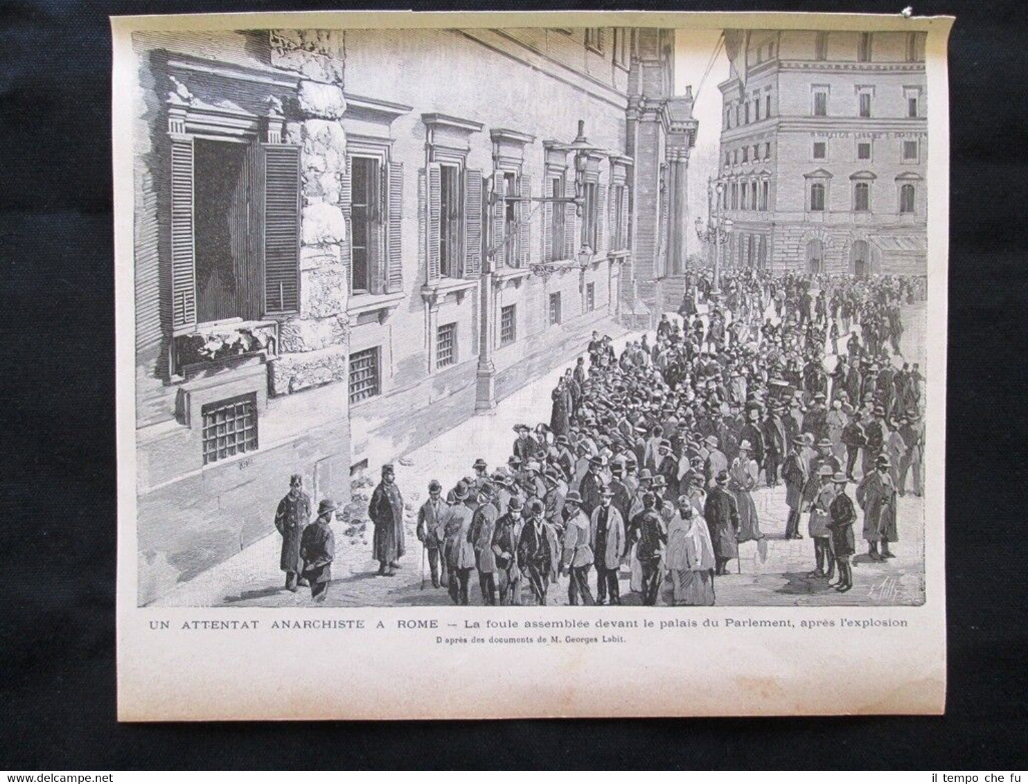 Attentato anarchico a Roma - Davanti il Parlamento Incisione del …