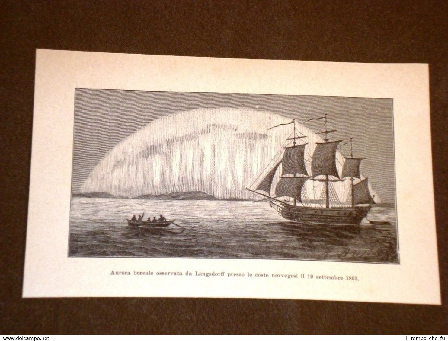 Aurora boreale osservata da Langsdorff in Norvegia il 19 settembre …