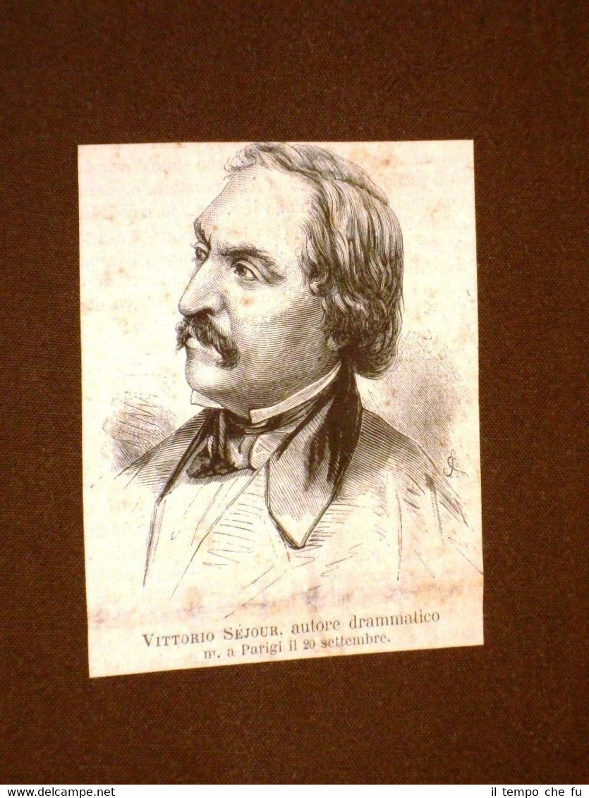 Autore drammatico Vittorio o Victor Séjour Morto a Parigi nel …