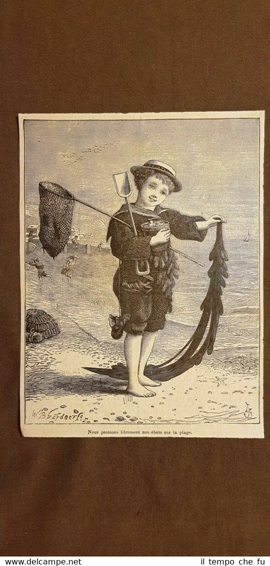 Bambino in costume tipico da mare nella seconda metà dell'800 …