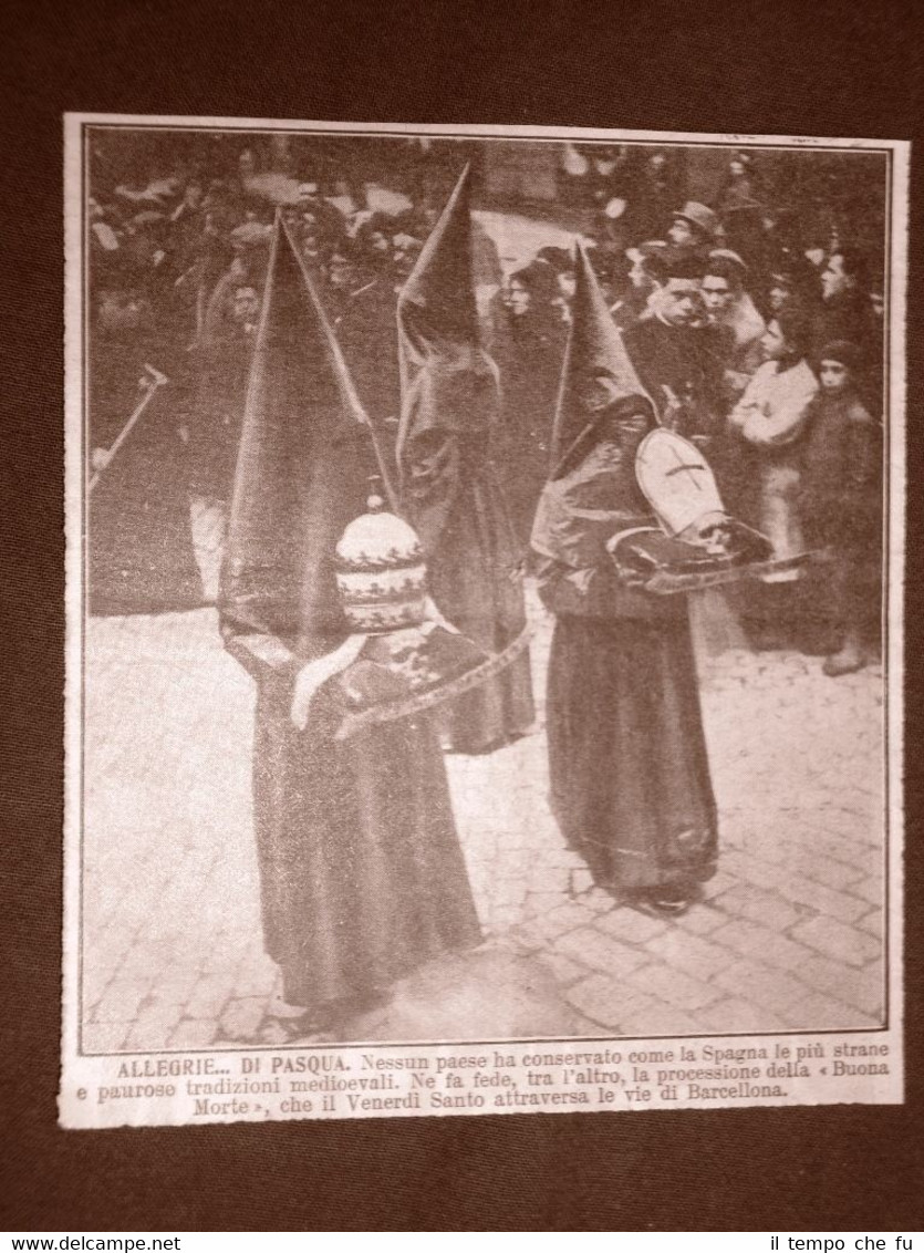 Barcellona nel 1922 Venerdì Santo Processione della Buona Morte Spagna