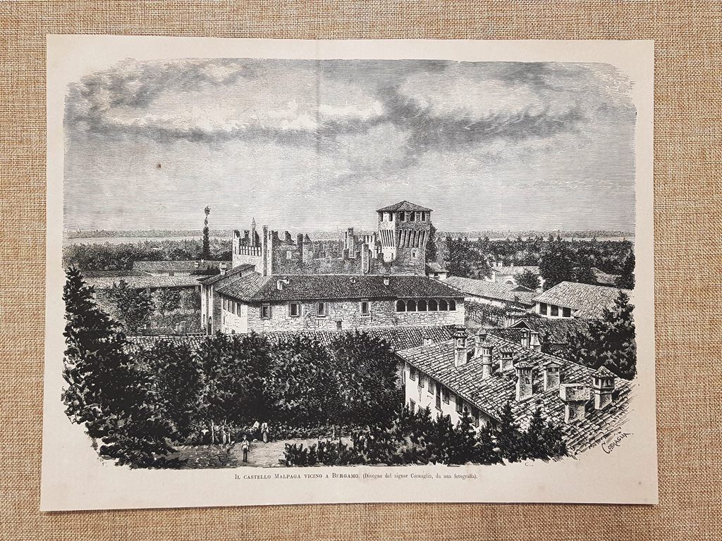 Bergamo nel 1880 Il Castello di Malpaga Disegno del sig. …