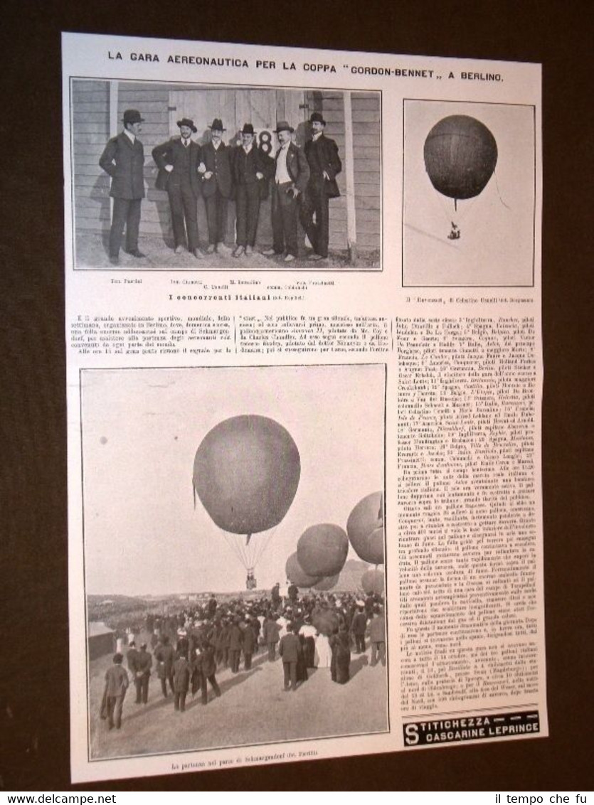 Berlino nel 1908 Gara aereonautica per la Coppa Gordon Bennet …