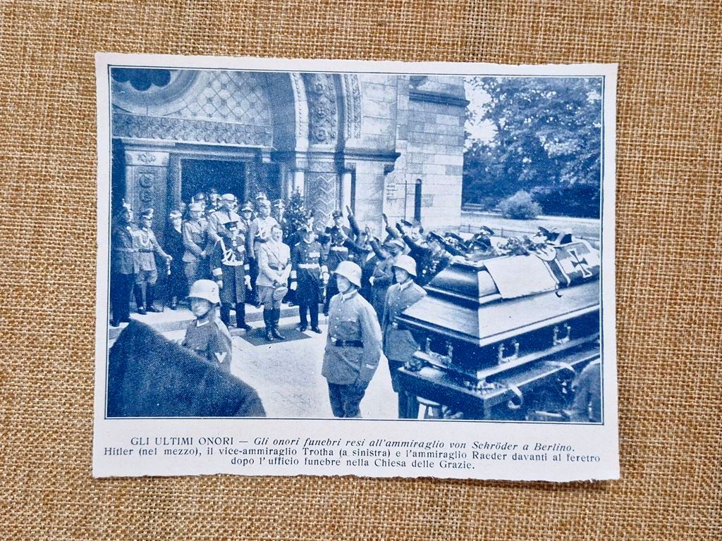 Berlino nel 1933 Funerali Ammiraglio von Schroder Hitler Trotha Raeder