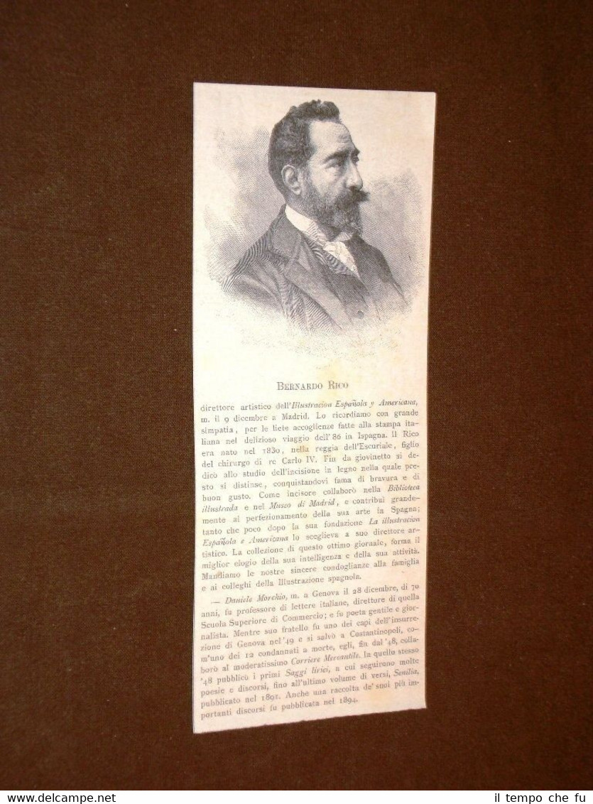 Bernardo Rico Direttore artistico in Spagna Morto nel 1895